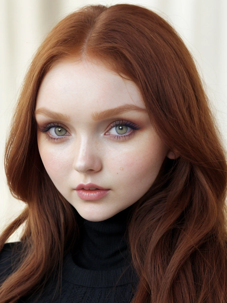 lilyCole01 portrait wearing turtleneck sweater