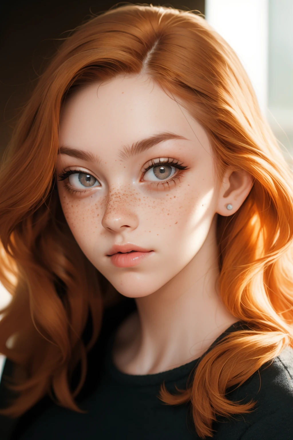 <lora:detail_slider_v4:1> <lora:Fr3ckles:0.75> Fr3ckles, (ginger hair:1.2), long hair, grey eyes, freckles, 1girl, m00dygr33n <lora:m00dygr33n:0.75>