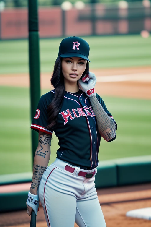 DEN_eliin_OF,
(playing baseball and wearing a baseball uniform swinging a bat, baseball uniform, playing baseball, baseball:1.2),
bokeh, f1.4, 40mm, photorealistic, raw, 8k, textured skin, skin pores, intricate details  <lora:epi_noiseoffset2:1>, epiCRealism