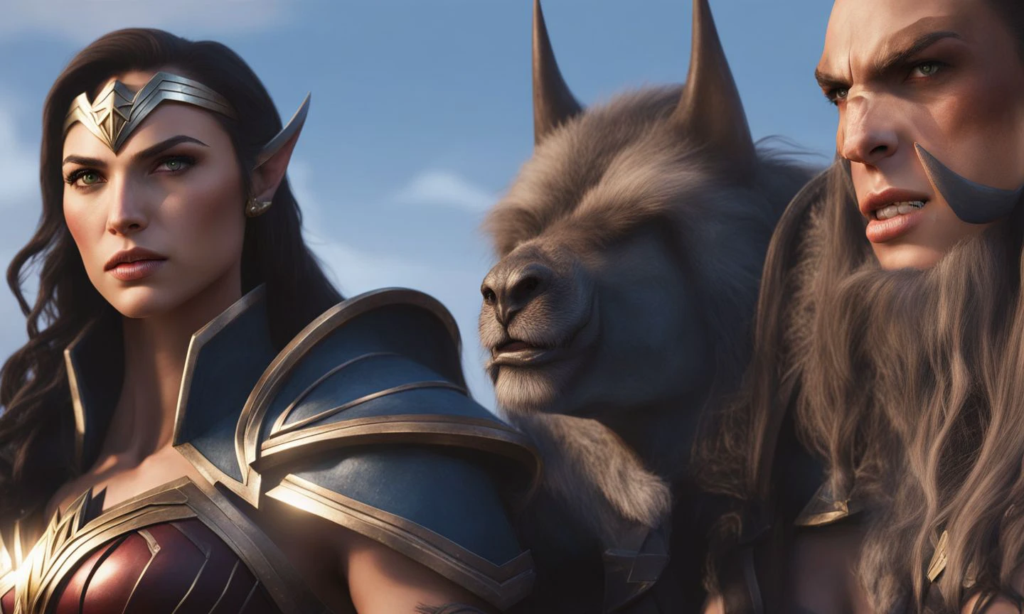 Gal gadot as Wonderwoman World of Warcraft cinematic style <lora:SDXL-World-of-Warcraft-cinematic-style-Lora-r32:0.8>