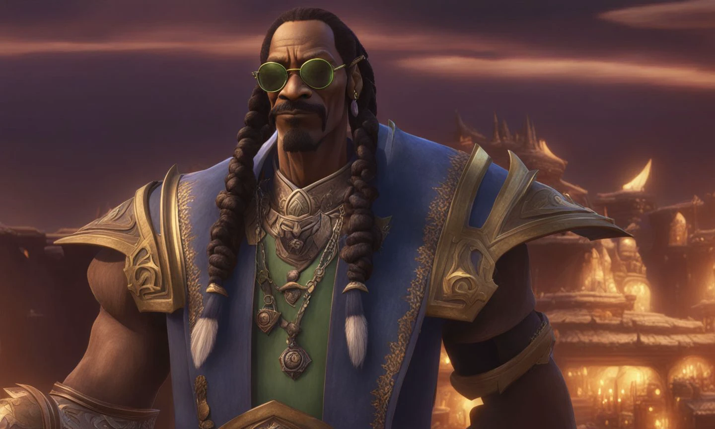 Snoop Dogg World of Warcraft cinematic style <lora:SDXL-World-of-Warcraft-cinematic-style-Lora-r32:0.8>