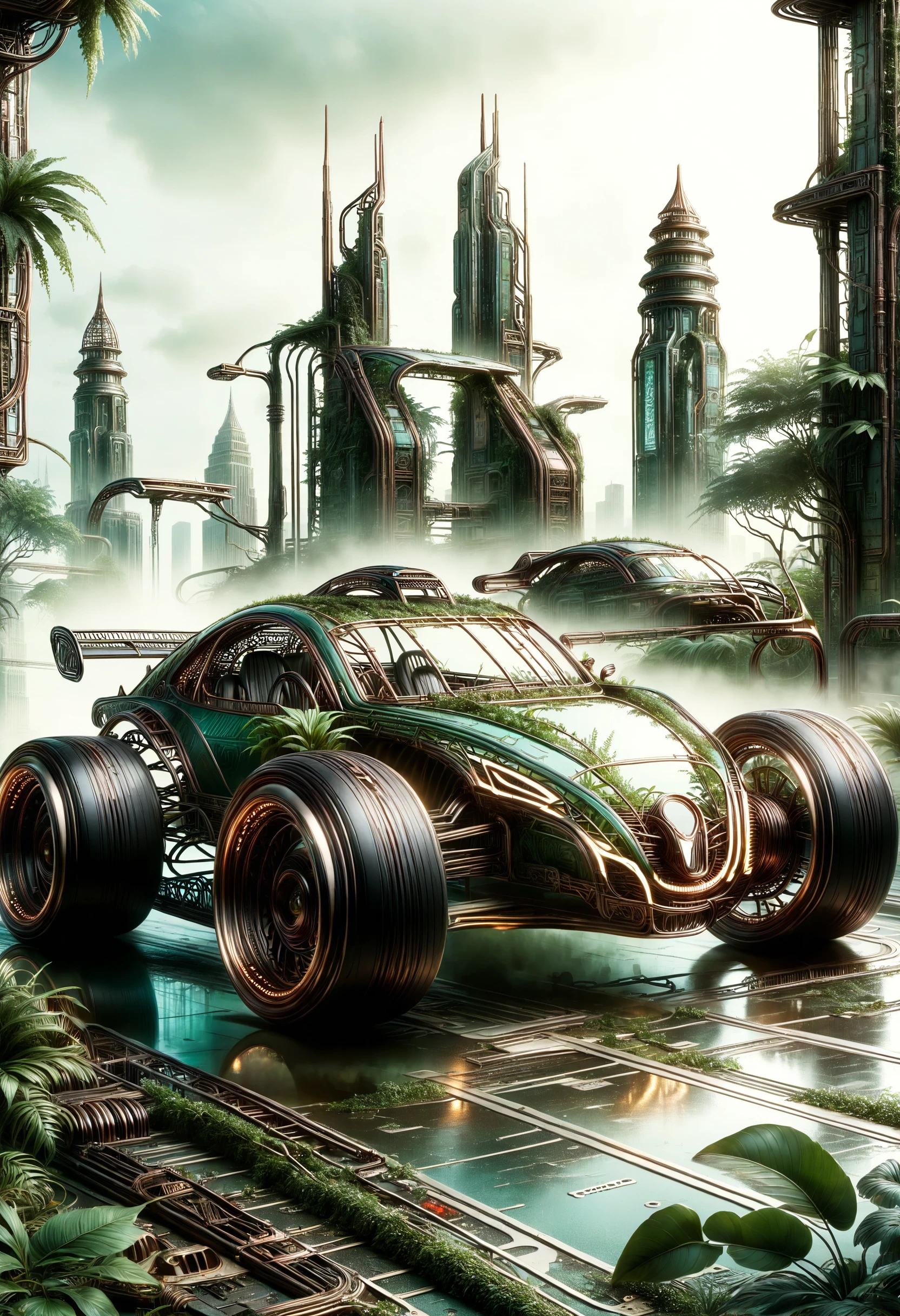 translucent f1 car racing on a circuit, in a post-apocalyptic city overgrown with lush vegetation, by Luis Royo, by Greg Rutkowski, dark, gritty, intricate, backlit, strong rimlight, cover illustration, concept art, volumetric lighting, volumetric atmosphere, sharp focus
<lora:dvr-frft:0.8> dvr-frft <lora:dvr-cpwr:1> dvr-cpwr