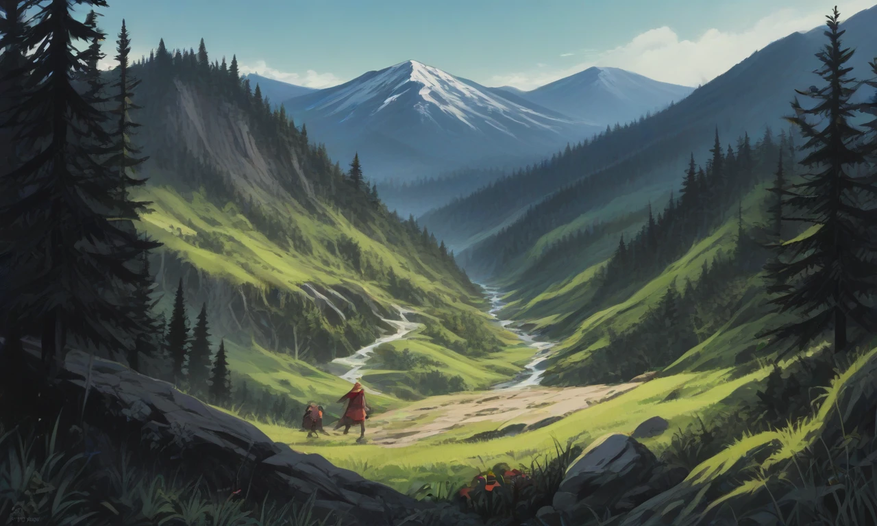 score_9, score_8_up, score_7_up, score_6_up, score_5_up, score_4_up, source_anime, BREAK, landscape, mountains, forest, cave, <lora:PonyOldSchoolV2-08:1>