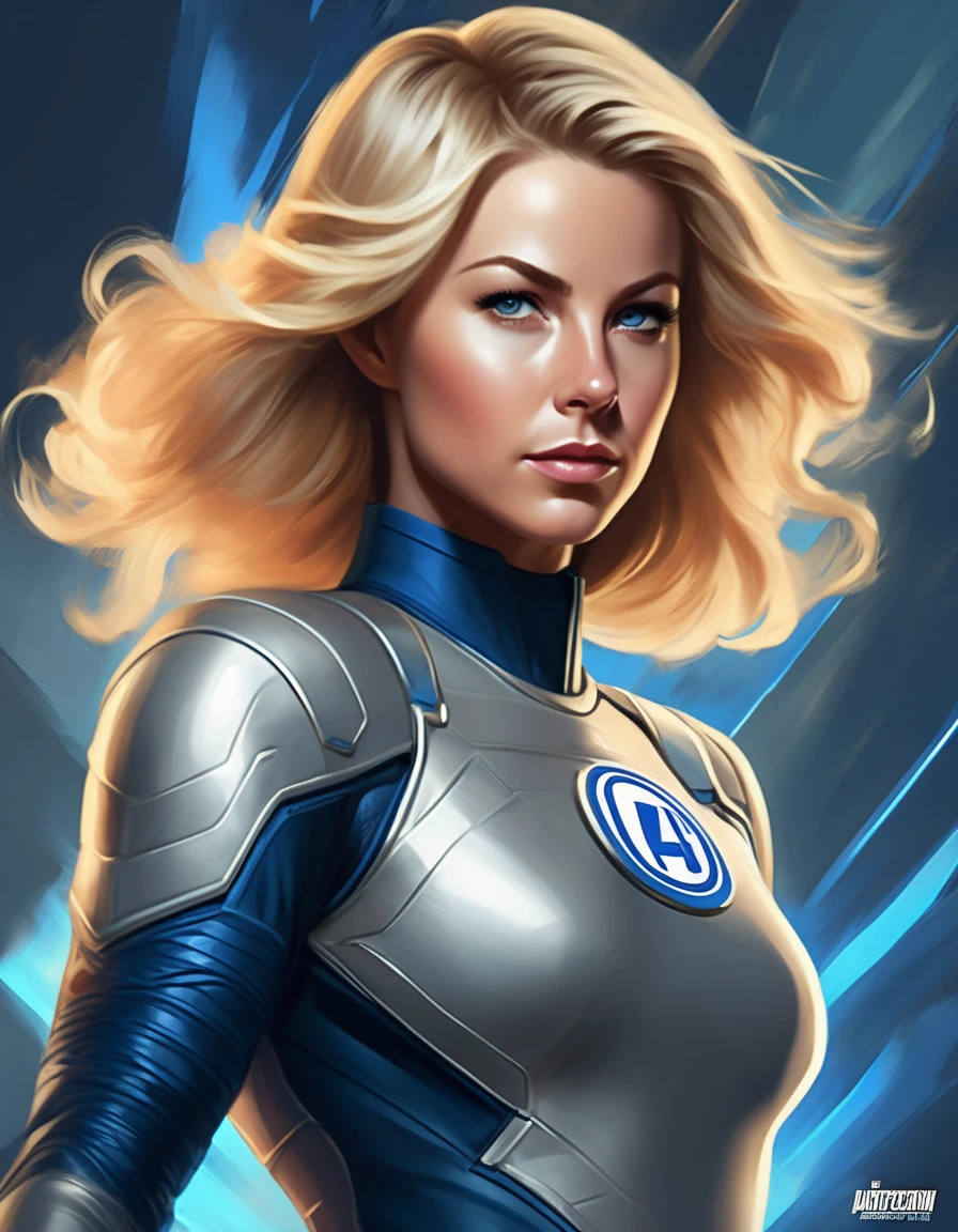 <lora:Julianne Hough V4-000006:1.0>, waist up  of jlnnhghdws woman, as Sue Storm, classic Fantastic Four uniform, highly detailed, digital painting, artstation, concept art, sharp focus, illustration, art by Tony Sart and artgerm and randy vargas