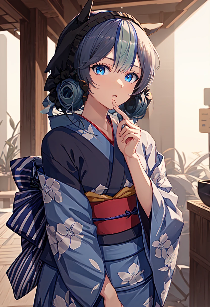 best quality, masterpiece, highres, solo, (glaucus_arknights:1.10), (yukata:1.30), (kimono:1.15), 18 <lora:glaucus_arknights:0.80>