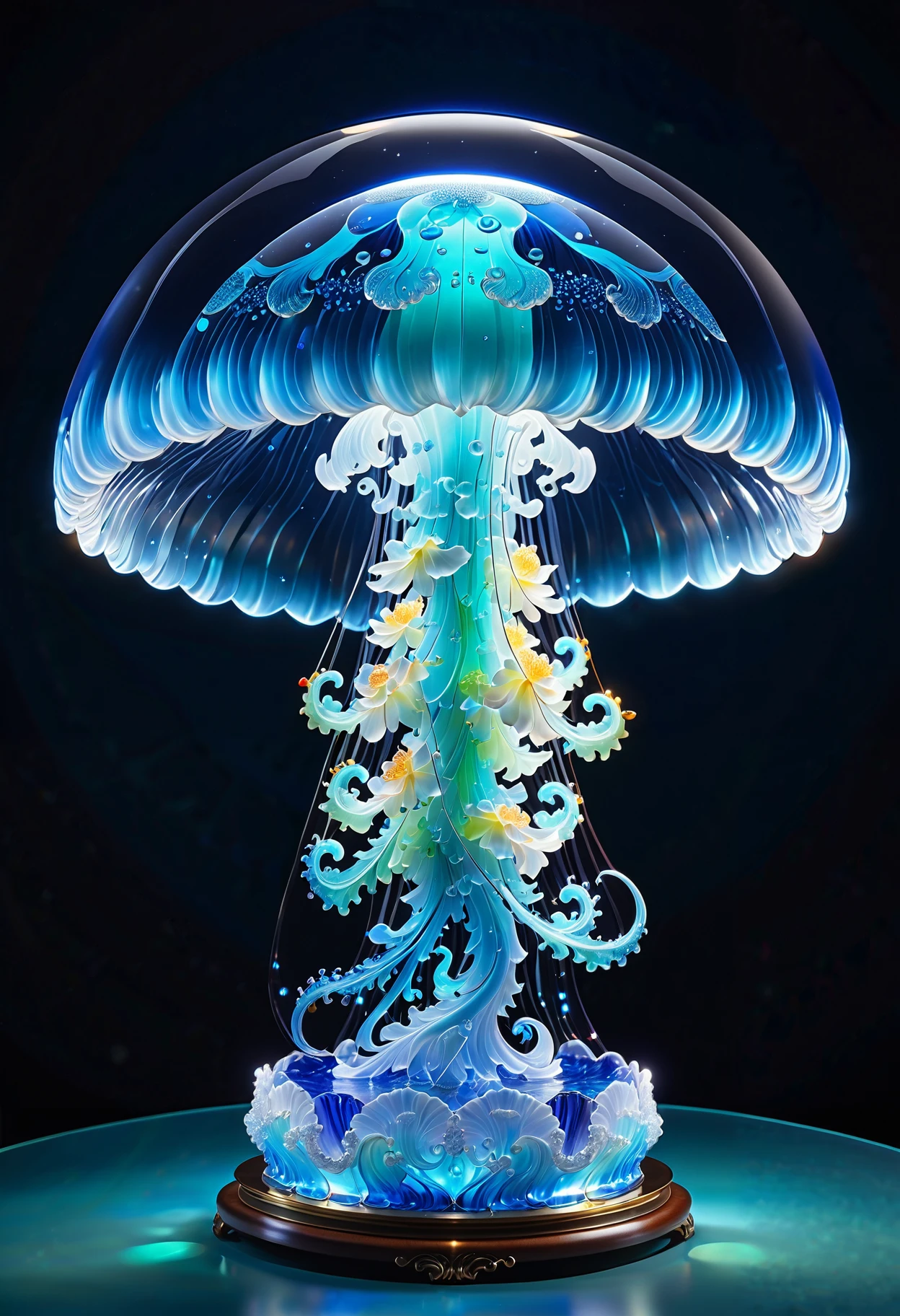 score_9, score_8_up, score_7_up, score_6_up, rating_safe, jellyfish ying yang, glass statue, intricate and detailed lighting, ying yang theme, (masterpiece, high detail, best quality), sharp, smooth anime