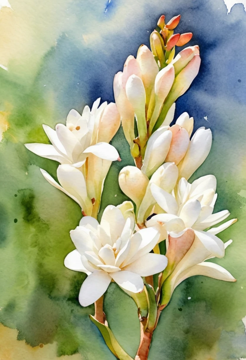 watercolor painting (watercolor illustration:1.2), close-up of (a pearltbrs plant:1.1), in sunny garden . vibrant, beautiful, painterly, detailed, textural, artistic, Watercolor style painting, (watercolor illustration:1.2), close-up of (a pearltbrs plant:1.1), in sunny garden, visible paper texture, colorwash, watercolor, (watercolor illustration:1.2), close-up of (a pearltbrs plant:1.1), in sunny garden, cool light, holy sacred, wonderful, celestial, intricate, elegant, warm colors, highly detailed, professional, mystical, enigmatic, gentle, extremely beautiful, cute, surreal, magic, sharp focus, complex artistic color, magical atmosphere