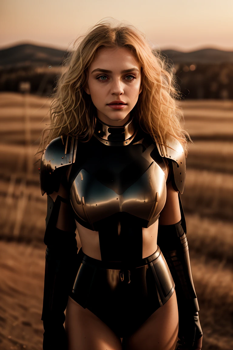 RAW photo, tv_Marlena_MXAI, , , wearing full plate armor, in a battlefield, windblown hair, smudges, dirt, windblown hair,, 8k resolution, highres, high detail, sharp focus, detailed skin, 8k uhd,