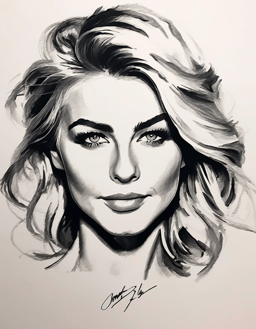 brush pen art  <lora:Julianne Hough V4-000006:1.0> jlnnhghdws woman