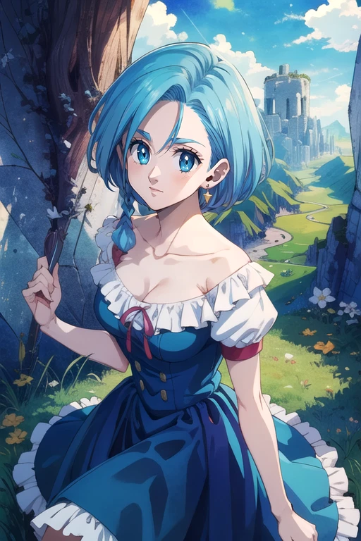 (best quality:1.1), (masterpiece:1.4), game cg, looking at viewer, , , ligne claire, , 1girl, solo, <lora:anne_nnt_mny:0.76>, anne_nnt_mny, blue hair, blue eyes, , , , The Valley of the Lost, Blu-ray