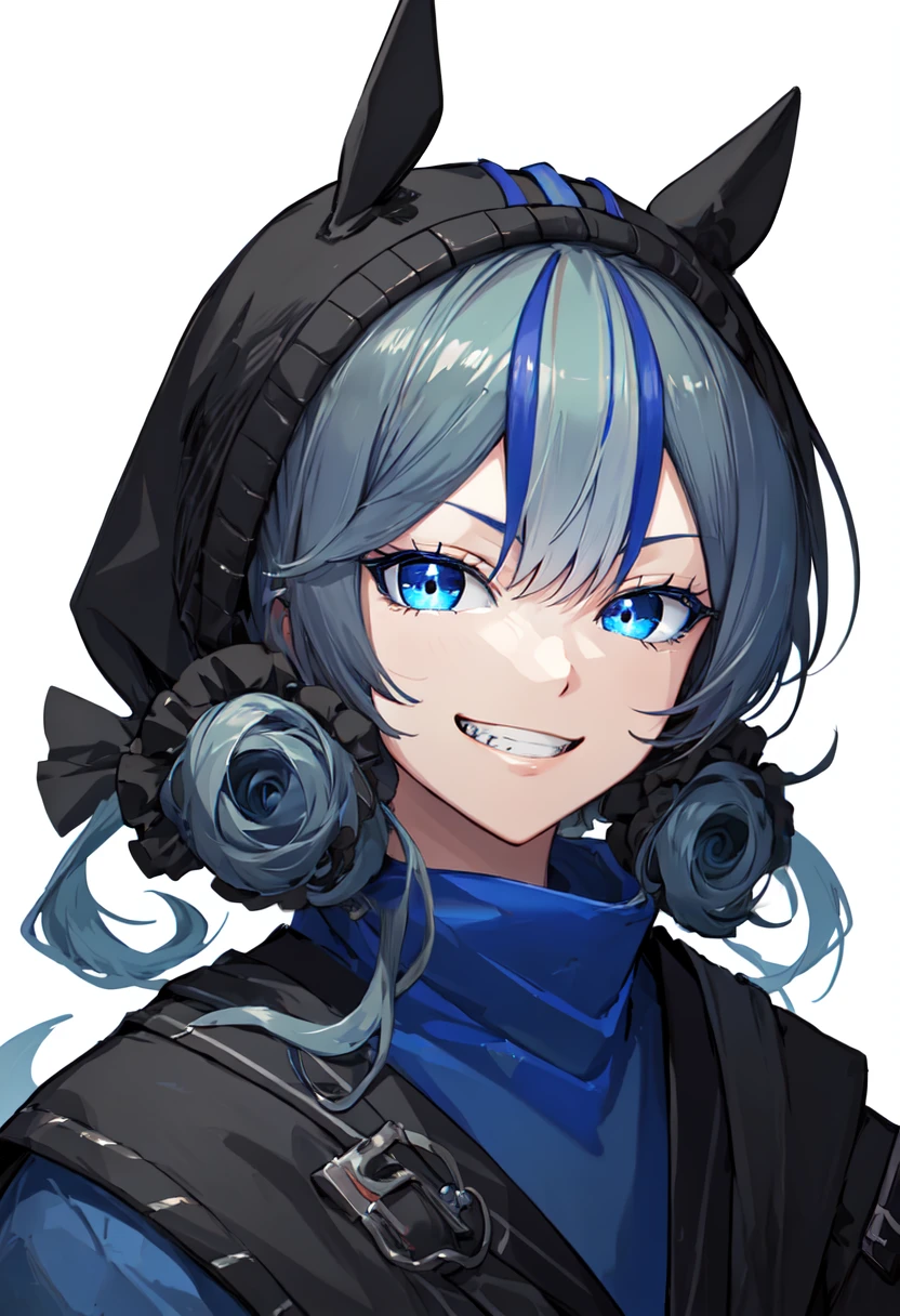 best quality, masterpiece, highres, solo, (glaucus_arknights:1.10), evil grin, evil smile, grin, portrait, looking at viewer, 32 <lora:glaucus_arknights:0.80>