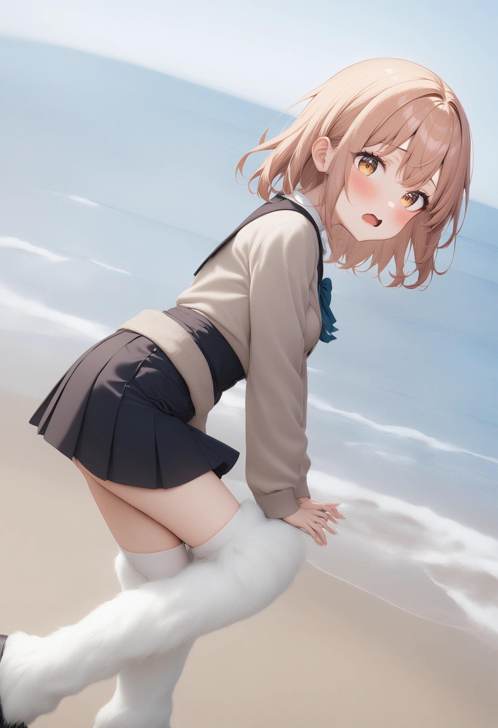 1girl, <lora:sdxl2-flat2-512b:-1>,medium breasts,white legwear, school uniform,
fur legwarmer,<lora:furlegwarmer_XL_v2:0.8>white legwear,
from side, cowboy shot, looking at viewer, bored, oceans, open mouth,
masterpiece, best quality, very aesthetic, absurdres