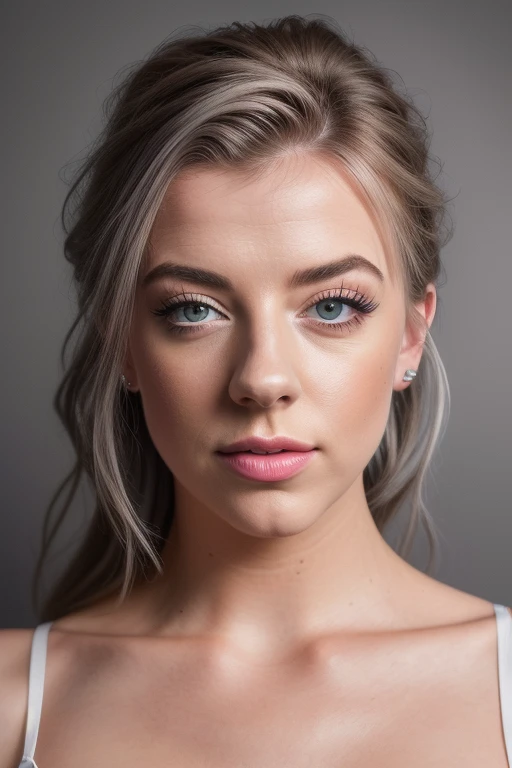 DEN_blonde_gabie,
((headshot:1.2) portrait on a (plain grey background:1.2), (headshot:1.2), (face focus:1.1), windswept chaotic hair, soft lighting, low contrast, low saturation:1.2),
bokeh, f1.4, 40mm, photorealistic, raw, 8k, textured skin, skin pores, intricate details <lora:epi_noiseoffset2:1>, epiCRealism