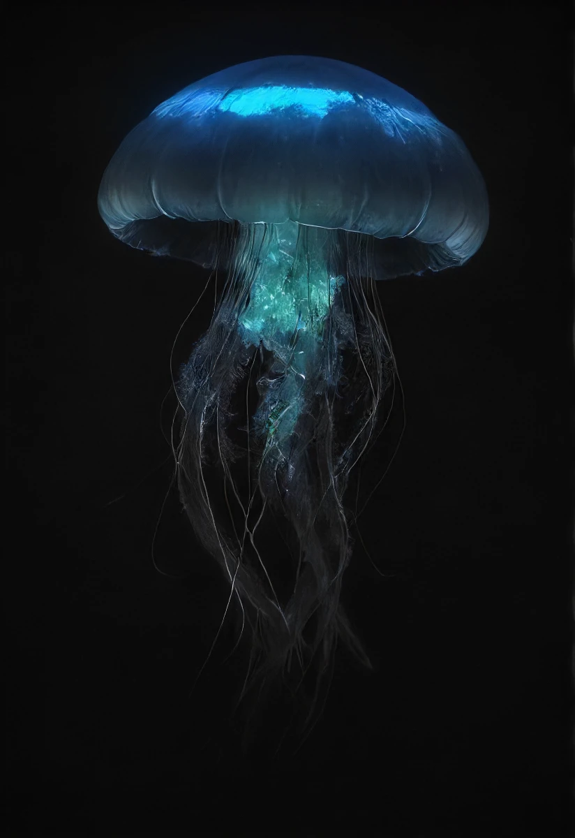 what a lovely dark ocean in paradise full of glowing bio-luminescent jellyfish in a see of crystals! <lora:- SDXL - vanta-black_contrast_V3.0:0.8>  <lora:- SDXL - holo_effect_V1.0:0.8>