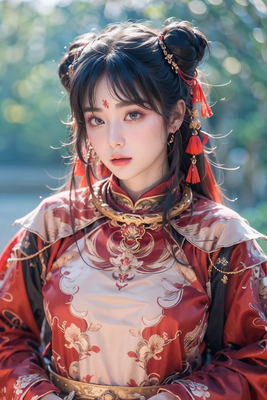 <lora:nezha-4:0.8>,super high resolution,best quality,Photos,4k,(Realistic:1.2),nezha,1girl,