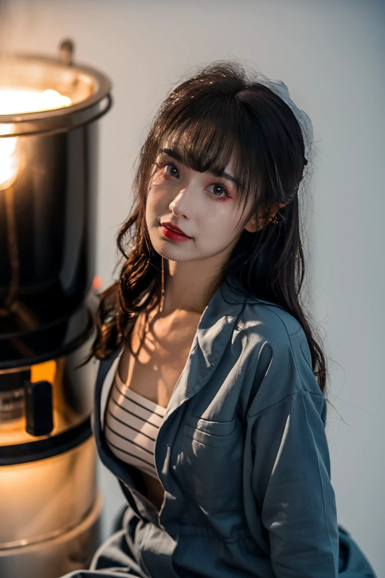 1girl,  medium breasts, looking at viewer, realistic, photorealistic, lips, (boiler suit:1), cinematic lighting, highly detailed, sharp focus, professional photoshoot, 8k, DOF, (in studio, white background), <lora:xiaodan:1.0> ,<lora:breastsizeslideroffset:-0.4>, <lora:skin_slider_v2_1_FACE:0.5>, <lora:add_detail_v5:1>