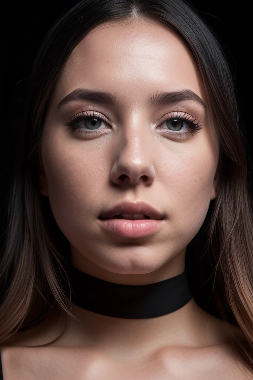 DEN_kassidie_kosa,
((headshot:1.2) portrait on a (plain black background:1.2), (headshot:1.2), (face focus:1.1), (facing the camera:1.2), Head in the centre, (eye contact:1.3), (intense stare:1.1), mouth open, (facing straightforward:1.2), (forward facing:1.1), Head, face, Head focus, Head tilted down, looking slightly up at the camera:1.2),
bokeh, f1.4, 40mm, photorealistic, raw, 8k, textured skin, skin pores, intricate details  <lora:epi_noiseoffset2:1>, epiCRealism
