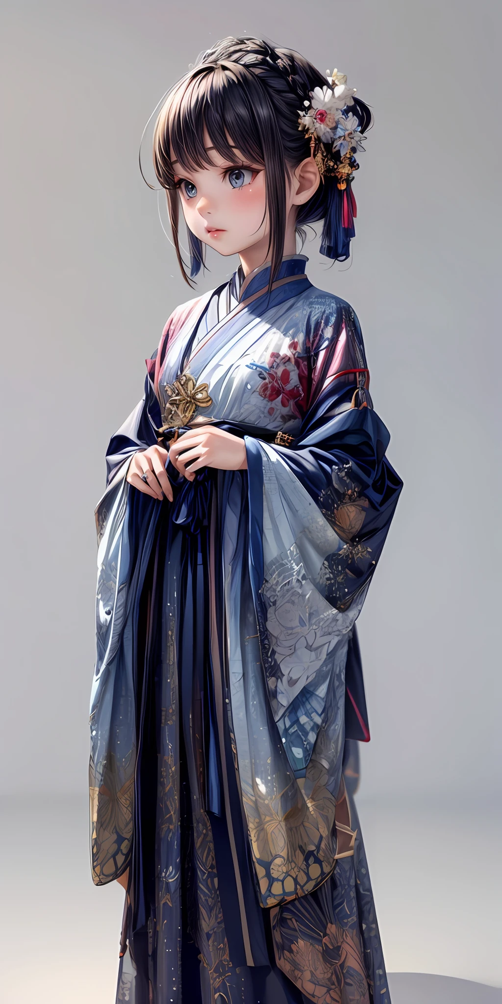 (masterpiece,ultra-detailed,best quality,8K,CG,illustration,shaved:1.0),(petite girl:1.0) <lora:more_details:1>, simple background,
<lora:jyoji fuku v19.0:0.6> jyojifuku, hair ornament
