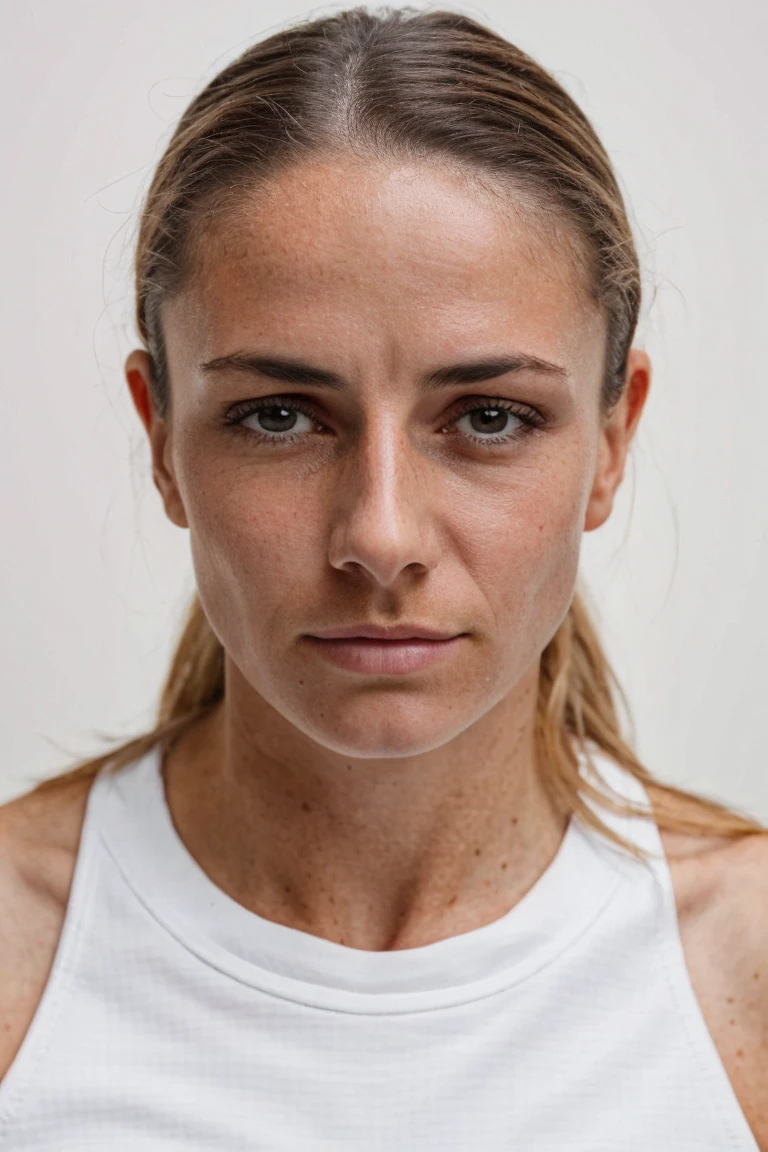 1girl, solo, portrait, white tank top, looking at viewer, simple white background, masterpiece, best quality, ultra-detailed, ultra high res, (photorealistic:1.4), raw photo, (realistic:0.2), 8k HDR, f1.4, 40mm, photorealistic, raw, 8k, textured skin, skin pores, intricate details
<lora:epiCRealismHelper:0.4> <lora:PAseer-SD15-LCM Quick:1> <lora:daniëlle_van_de_donk_lora_v01:1> dvd91