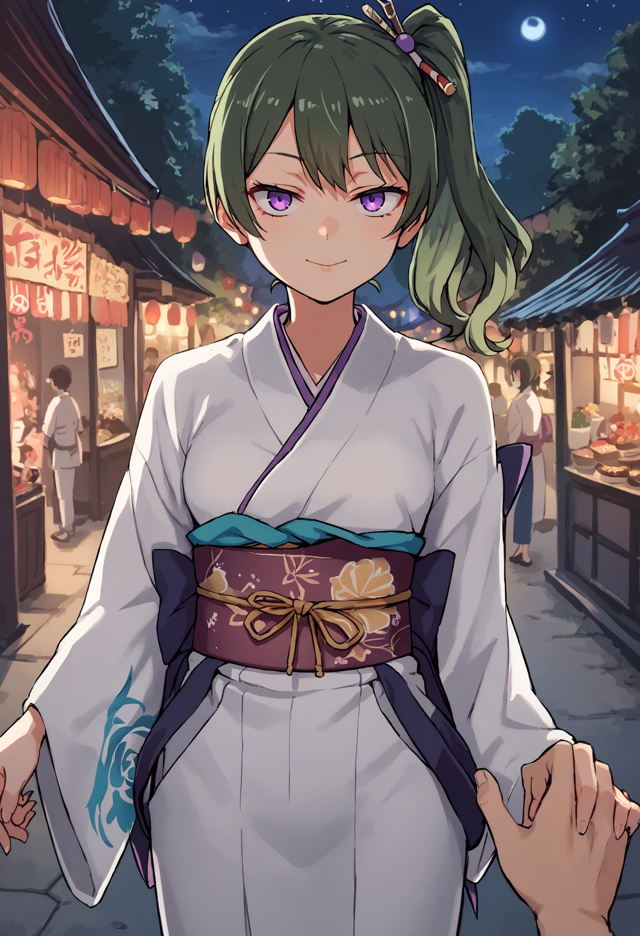 score_9, score_8_up, source_anime,
asanagi, <lora:sdxl_asanagi_v1:0.4>, <lora:Smooth Anime Style LoRA XL:0.6>, <lora:SuimitsutouKoubou-1024-Prodigy-32:0.35>, <lora:muk_pony_v1:0.25>, by muk \(monsieur\)
BREAK,
1girl,<lora:Ubel_PDXL_resized:0.9>, ubel, side ponytail, dark green hair,
kimono, festival, night,
pov, looking at viewer