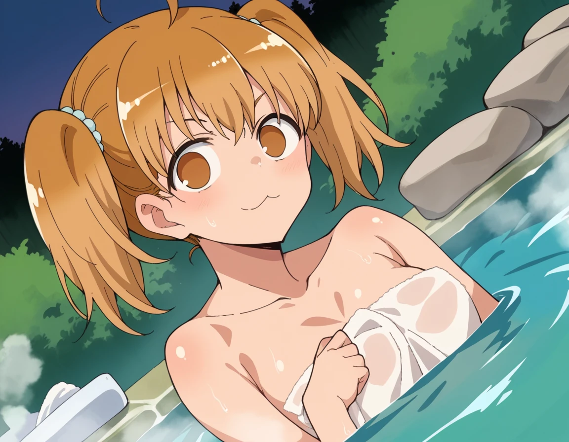 score_9, score_8_up, score_7_up, source_anime,
ijiranaideyoshi, <lora:ijiranaide-yoshi-s1s2-ponyxl-lora-nochekaiser:1>,
yoshi, brown hair, twintails, brown eyes, ahoge,
nude, naked, 
outdoors, onsen, towel, naked towel, steam, bathing, nude cover, partially submerged, water, bath, steam censor, wet towel,
looking at viewer, dutch angle, cowboy shot,