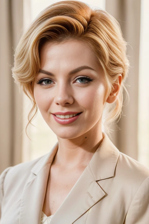 EriB3eTTXV1B,
a beautiful woman posing for masterpiece photo in a formal suit and tie standing in front of a curtain, (1960s ambience:1.2), (60s hairstyle), (big smile),
(professional photo shooting), (high buget photo), (extremely detailed skin), (flawless skin), (model pose), (highly detailed facial features),
(perfect color grading), (High-quality textures and materials), (perfect setup and environments:1.9), (accurate light and shadow effects), (perfect visual quality),
(natural light), (high quality photography), (intricate details), (8k), (HDR), (sharp focus), (close-up portrait:1.2)