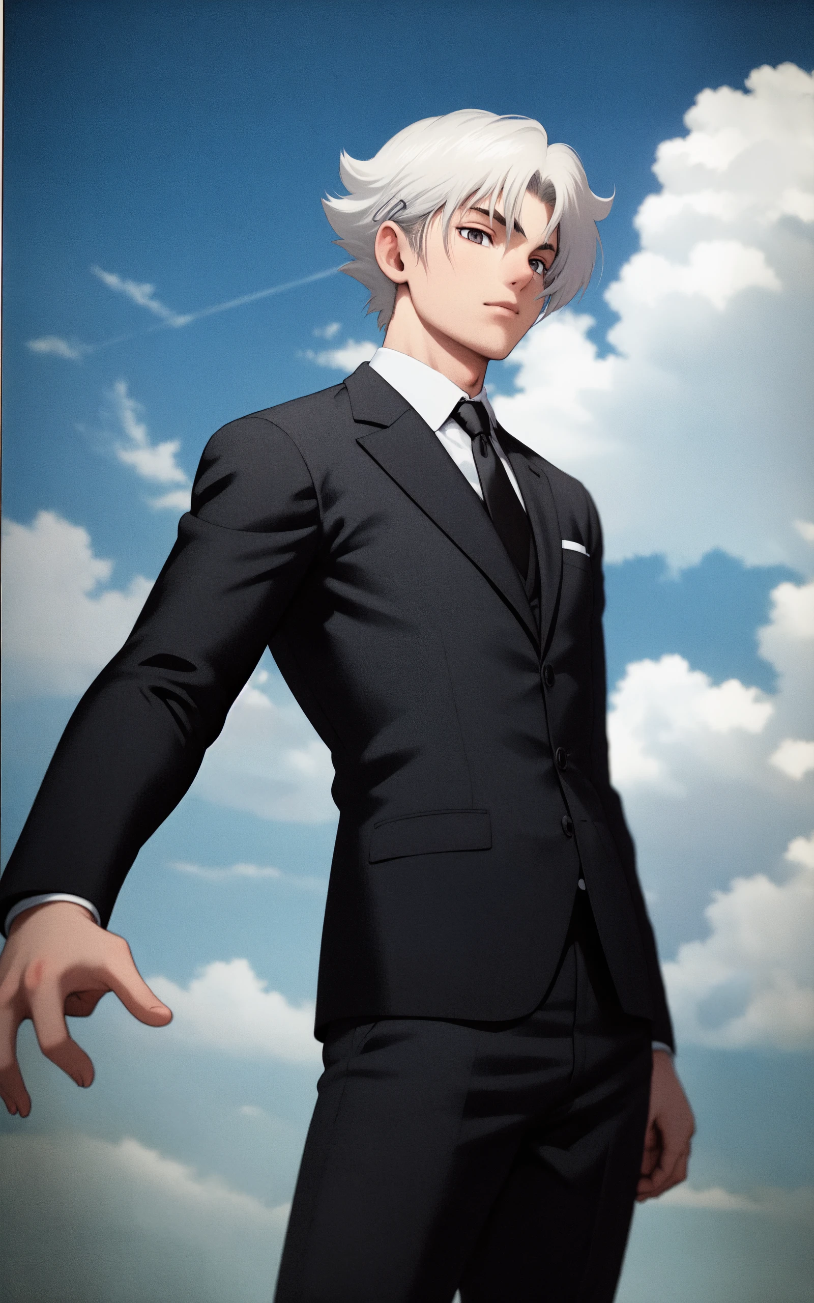 best quality, ultra high res, <lora:matsuena_syun_dim128:1> , cowboy shot, 1boy, solo, formal, suit,