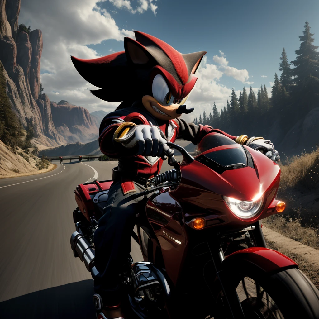 sfw, masterpiece, best quality,absurderes,raw photo,cinematic shot,photorealistic,shadow the hedgehog,1boy,solo,motor vehicle,car,driving,<lora:ShadowHedgehog:0.6>