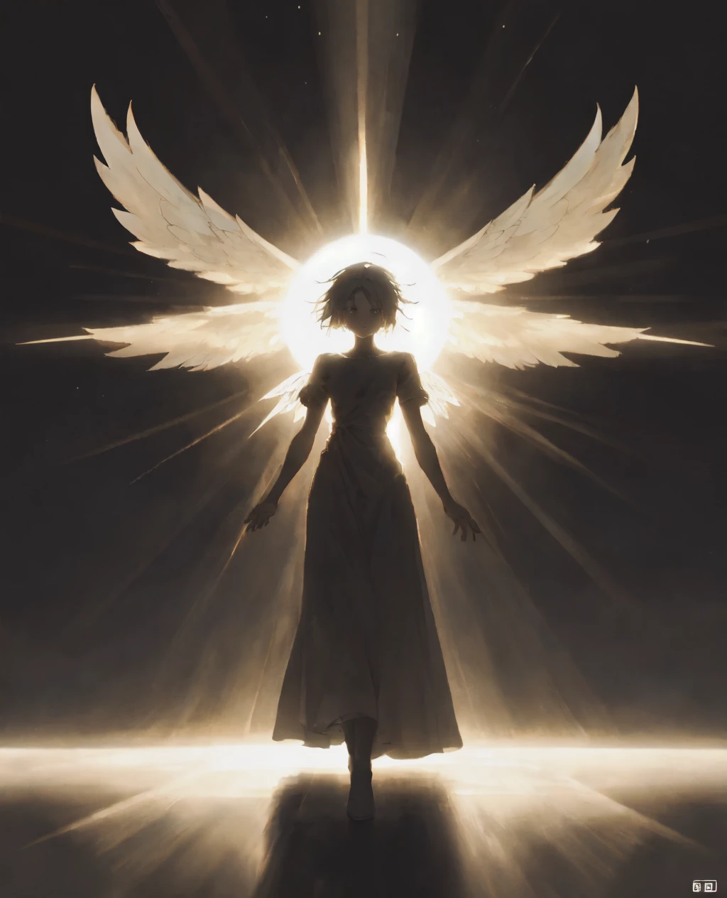 light_concept,solo,wings,sunlight,angel wings,light rays,sun,angel,<lora:light_concept-02:1>,