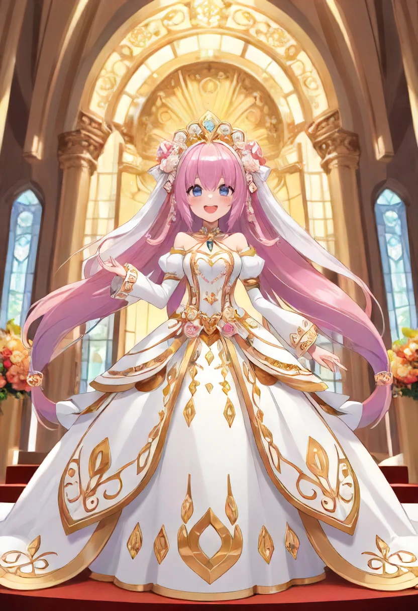 (((masterpiece))) , (((best quality))) , anime style, 2d, (((masterpiece))) , (((best quality))) , anime style, 2d, a tiny, velvety-tailed girl, no larger than two feet tall, sits on a stage playing "Make comically beautiful face". She wears a shimmering gown that is decorated with intricate gold designs and delicate hair. Her eyes are filled with joy as she giggles, her arms outstretched as she laughs, making the words below stand in perfect harmony with each other. key visual 
, dynamic cinematic perfect background, deep aesthetic, magnificent, deep rich colors, handsome, glossy, complex artistic color composition, colorful