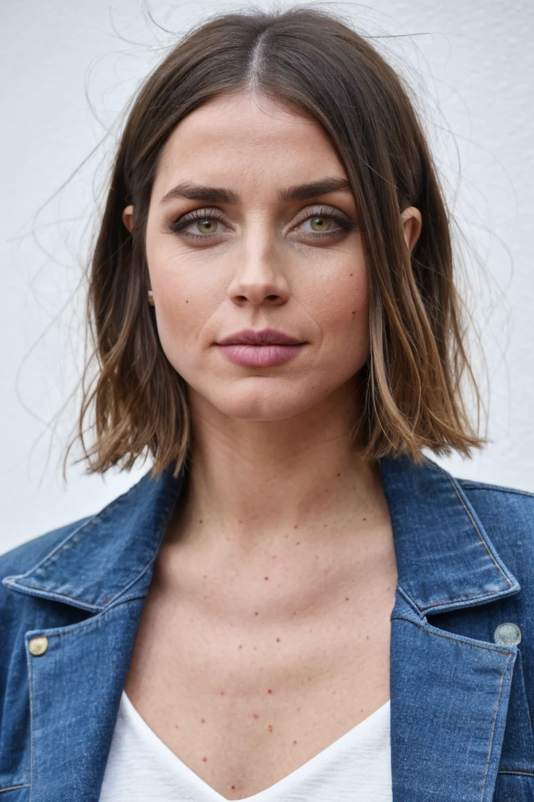 1girl, solo, portrait, denim jacket, looking at viewer, simple white background, masterpiece, best quality, ultra-detailed, ultra high res, (photorealistic:1.4), raw photo, (realistic:0.2), 8k HDR, f1.4, 40mm, photorealistic, raw, 8k, textured skin, skin pores, intricate details
<lora:epiCRealismHelper:0.4> <lora:PAseer-SD15-LCM Quick:1> <lora:ana_de_armas_lora_v01:1> ada88, short hair