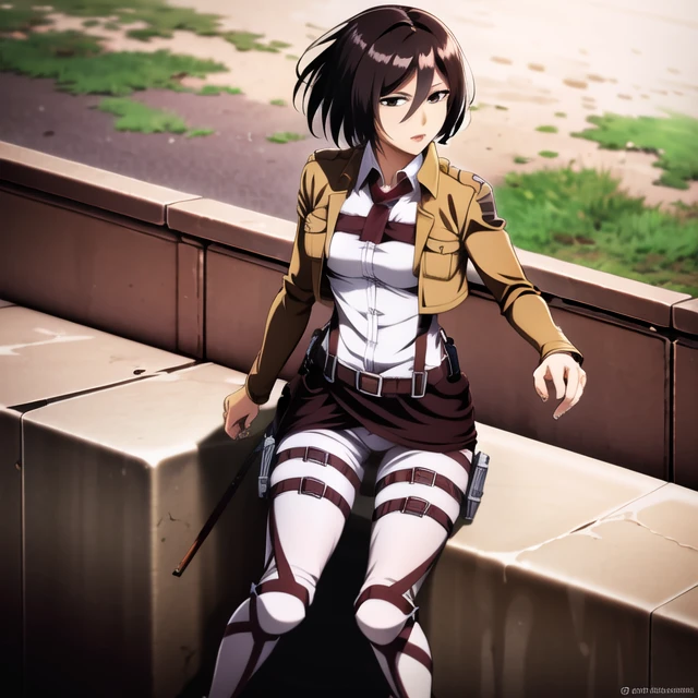 <lora:Mikasa-Ackerman:1>mikasa ackerman, full body