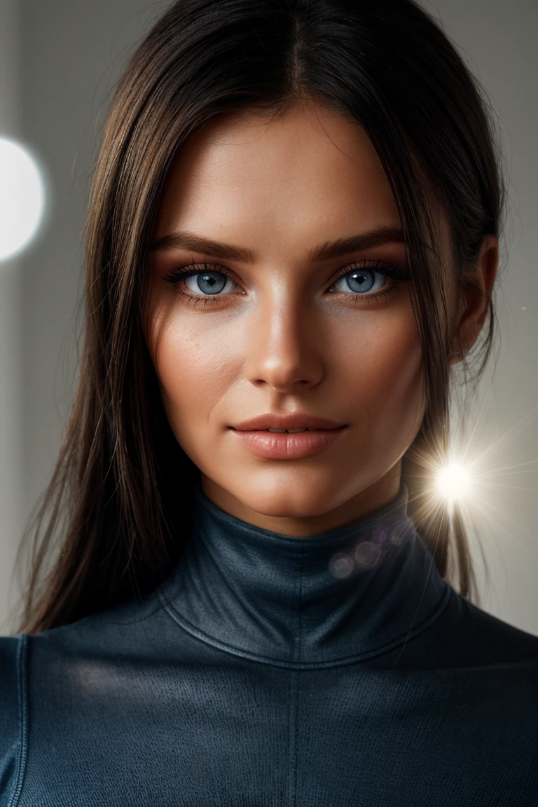 (Close-up Headshot:1.4) DV_S3_Annemarie_Vicious ((Photo Focus, DOF, Aperture, insanely detailed and intricate, character, hypermaximalist, hyper realistic, super detailed, (lens flare))) BREAK (Yellow Room:1.4) BREAK (Blue Spandex Turtleneck and leggings:1.3) (smile:1.6) <lora:exposure_control_v10:-0.1> <lora:more_details:0.3> (volumetric smoke and lens flares and backlight:1.4)(facial close-up shot:1.1) (eyeliner, lipstick)