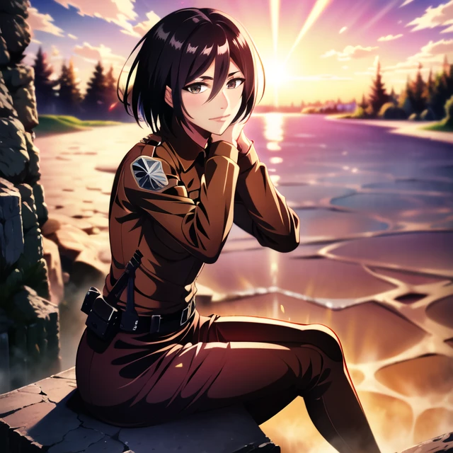 <lora:Mikasa-Ackerman:1>mikasa ackerman, sitting