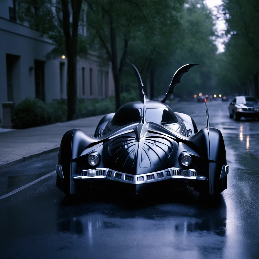 cinematic film still of  <lora:batmobile 1995:1>
batmobile 1995 a black car with a hood open parked on a street,outdoors,tree,no humans,ground vehicle,nature,motor vehicle,forest,car,vehicle focus,sports car , realistic, realism, photorealism, hyperrealism, hyperrealistic, realistic, sharp, detailed, cinematography style, film light style, movie still,  professional photography, artistic, perfection, contrast, cinematic, filmic, high quality photo,  8k quality, colorful, photography style, batmobile 1995 style, shallow depth of field, vignette, highly detailed, high budget, bokeh, cinemascope, moody, epic, gorgeous, film grain, grainy