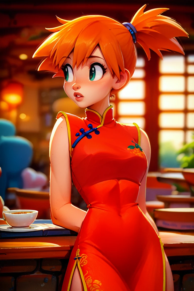 score_9, score_8_up, score_7_up, score_6_up, traditional art, 1girl, misty \(pokemon\), red china dress, upper body, parted lips, looking to the side, dramatic lighting, restaurant, blurry background
<lora:Ultimate_Misty_Pony_XL:1> <lora:pony_style_xl.Raichiyo33_Style:1>