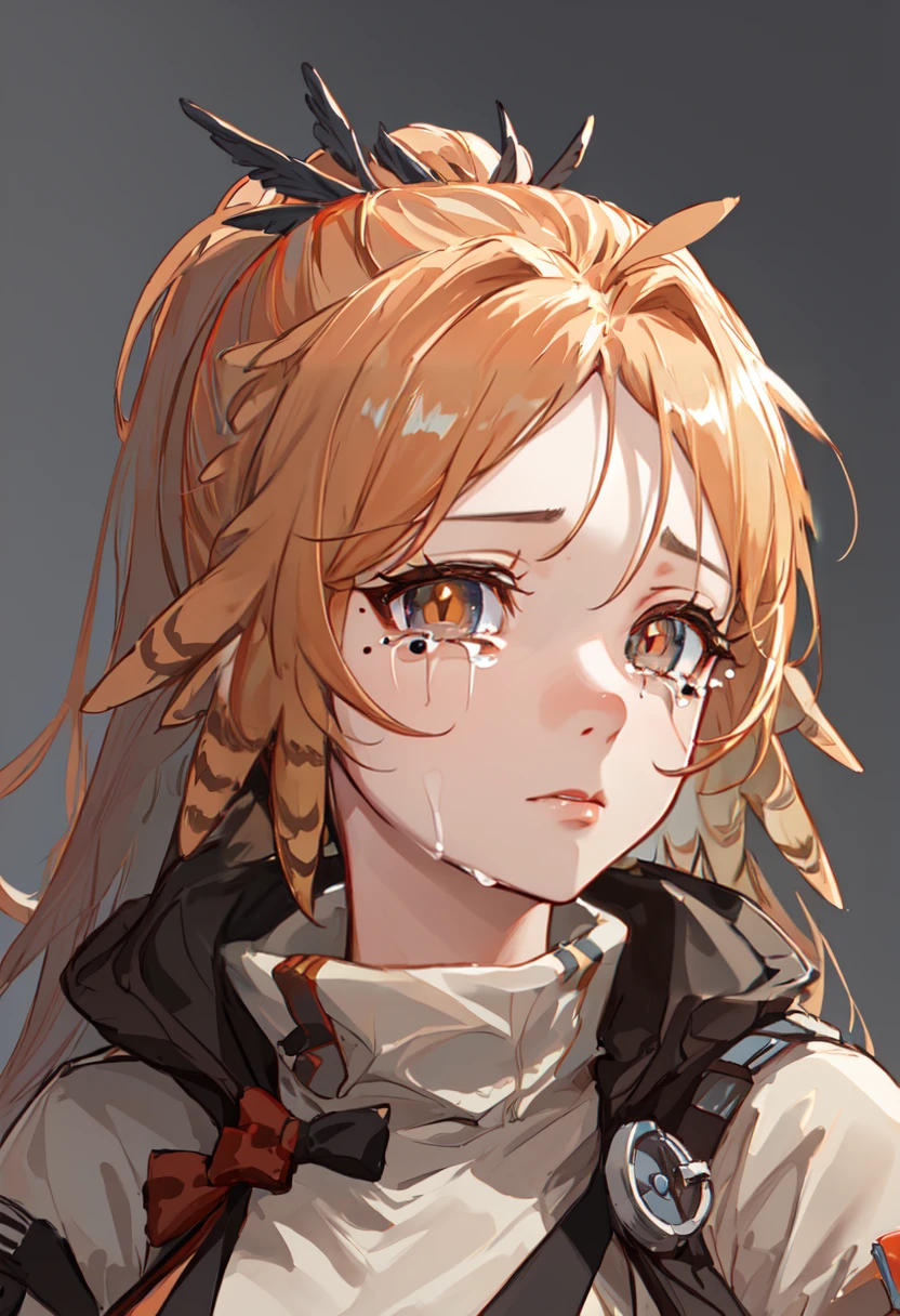 best quality, masterpiece, highres, solo, (pinecone_arknights:1.10), crying, sobbing, tears, portrait, looking at viewer, 32 <lora:pinecone_arknights:0.80>