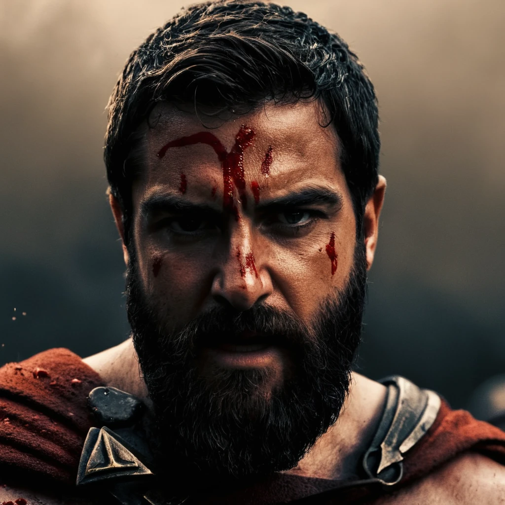 cinematic film still of  <lora:spartan style:1>
In ancient Greece in Sparta a red and black logo with the word 300 in blood,solo,simple background,no humans,blood,black background,blood splatter , realistic, realism, photorealism, hyperrealism, hyperrealistic, realistic, sharp, detailed, cinematography style, film light style, movie still,  professional photography, artistic, perfection, contrast, cinematic, filmic, high quality photo,  8k quality, colorful, photography style, different people, war, warrior, armor, spartan army style, spartan warrior style, spartan style, shallow depth of field, vignette, highly detailed, high budget, bokeh, cinemascope, moody, epic, gorgeous, film grain, grainy