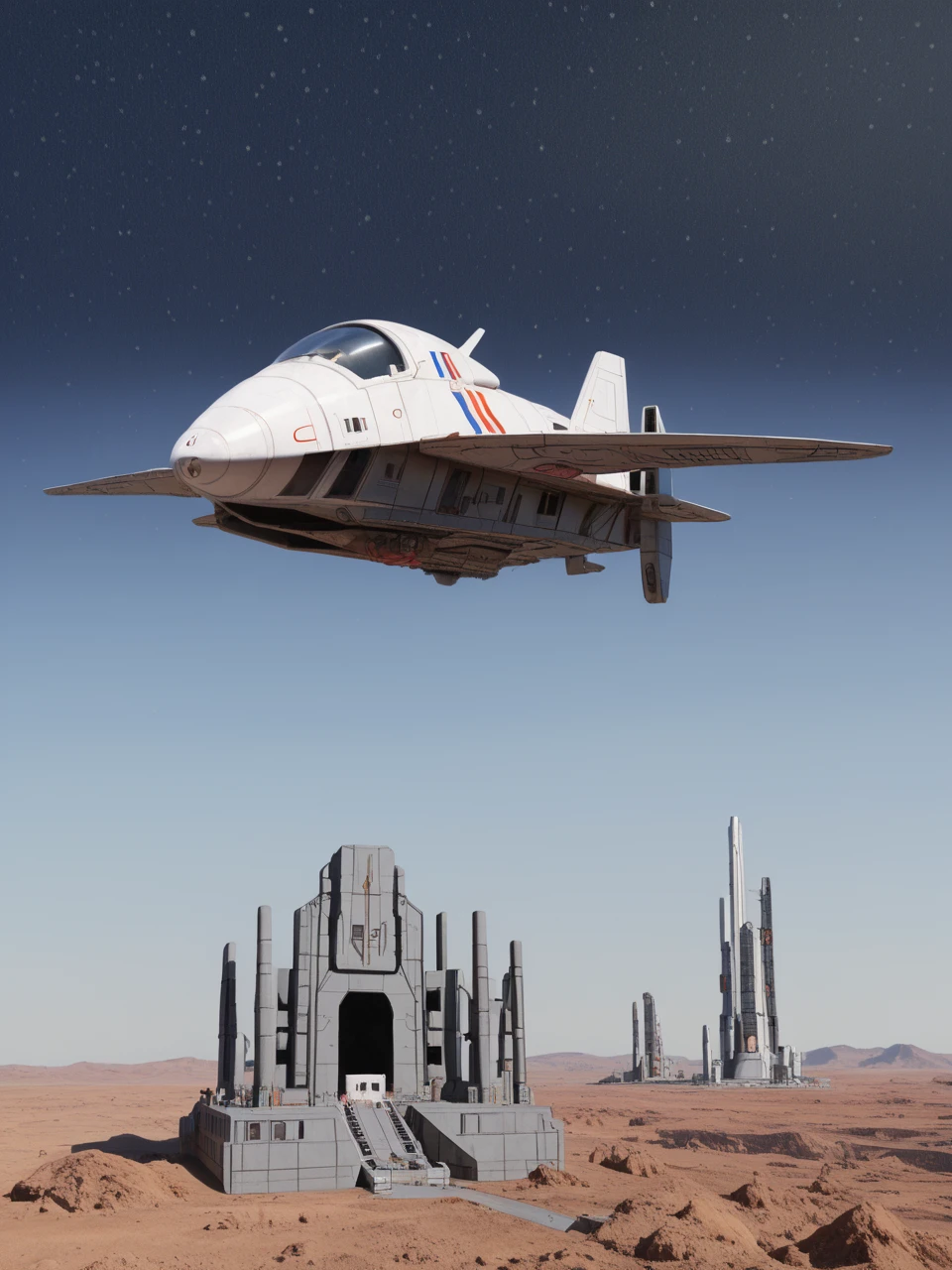 (spacecraft:1.3) bpe-scifi
(space station) stable, outdoors, horizon, abstract architecture, sed, rust, grit, no humans