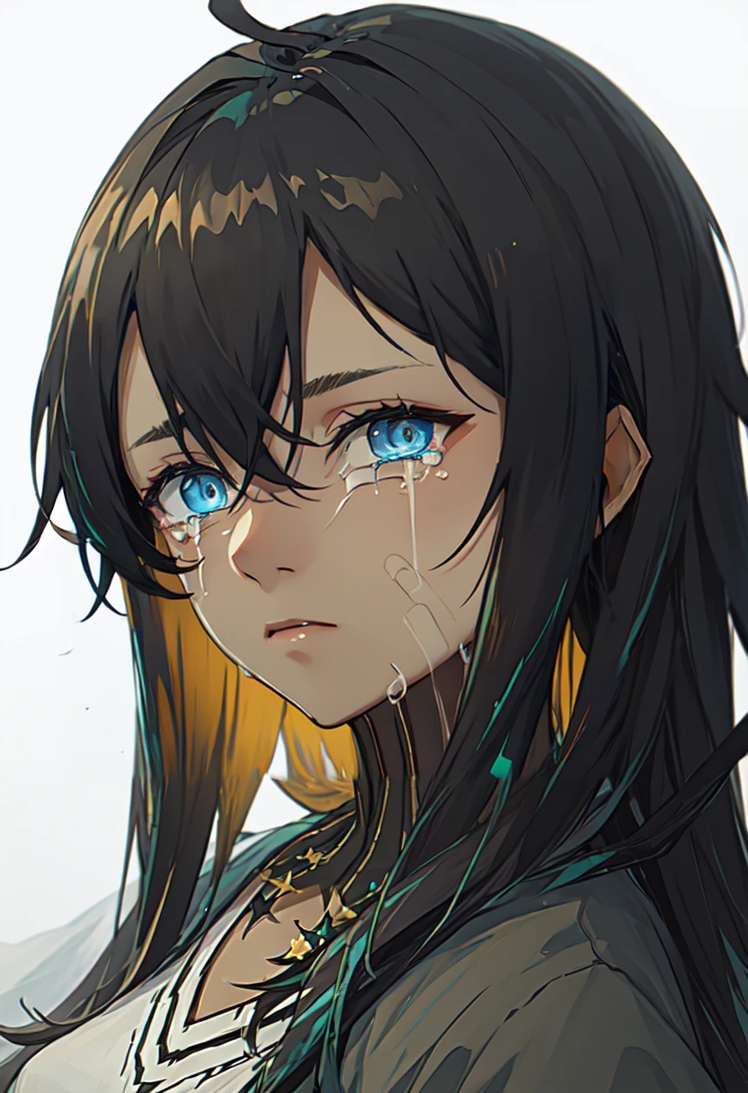 best quality, masterpiece, highres, solo, (flint_arknights:1.10), crying, sobbing, tears, portrait, looking at viewer, 30 <lora:flint_arknights:0.80>