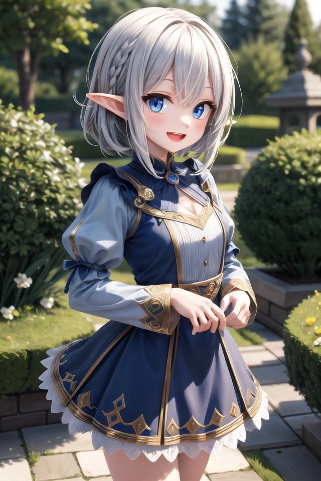 insanely detailed, absurdres, ultra-highres, ultra-detailed, best quality,
1girl, solo, nice hands, perfect hands
BREAK
elf girl, (wearing sorcerer outfit:1.2), (nsfw:-1.5), (navel:-1)
BREAK
happy smile, laugh, open mouth
BREAK
45 angle,
standing, cowboy shot, looking at viewer
BREAK
slender, kawaii, perfect symmetrical face, ultra cute girl, ultra cute face, ultra detailed eyes, ultra detailed hair, ultra cute, ultra beautiful
BREAK
fantasy world, garden of castle, depth of field, ultra detailed background
BREAK
medium breasts,
BREAK
silver hair, elf ear, blue eyes