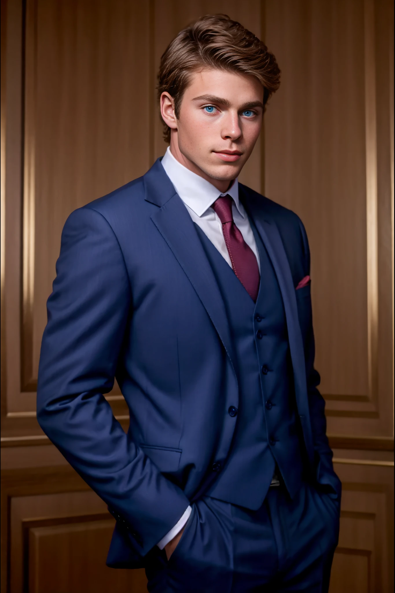 <lora:Jon-Erik_Hexum_1.5_GV:1> 1boy, An incredibly attractive, beautiful young brown haired, blue-eyed man, portrait, nice suit