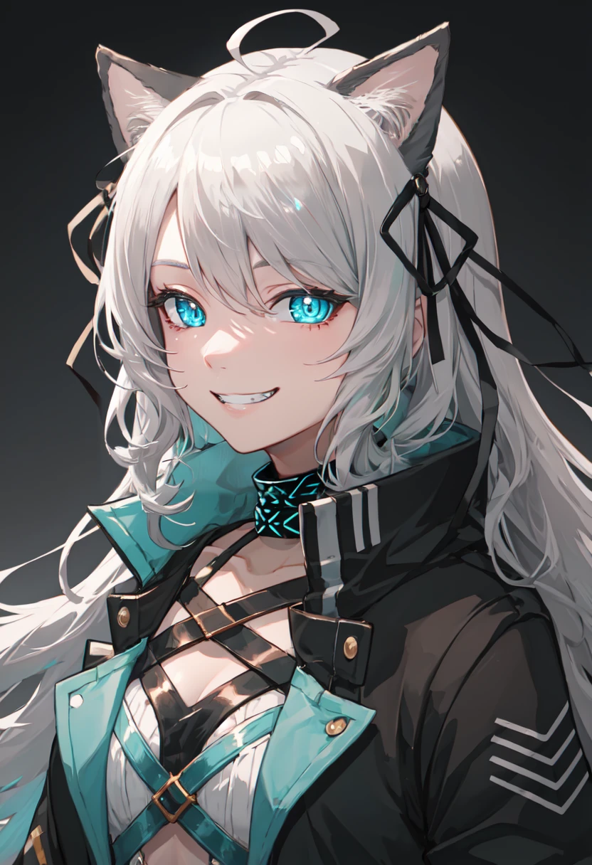 best quality, masterpiece, highres, solo, (mint_arknights:1.10), evil grin, evil smile, grin, portrait, looking at viewer, 30 <lora:mint_arknights:0.80>