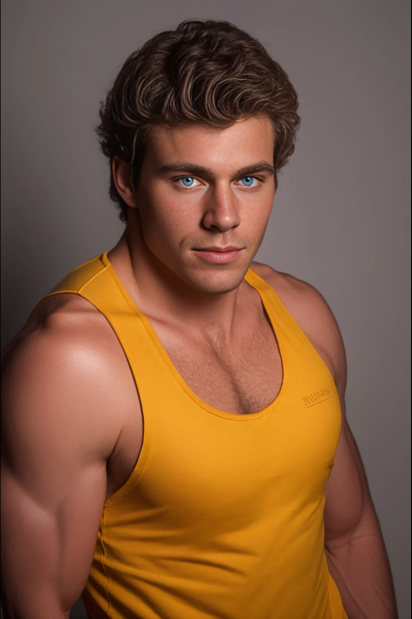 <lora:Jon-Erik_Hexum_GV:1>  1boy, young man, dark hair, blue eyes, handsome, portrait, tank top