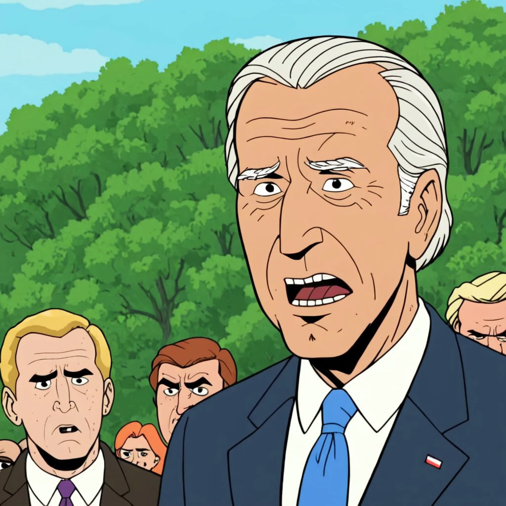 cartoon screencap of president joe biden in (venturebros:1.4) style. , Disgusted expression, dramatic camera angle, depth of field, scene in Summer music festival
<lora:VentureBros_style_XL_v1.1:1.15>