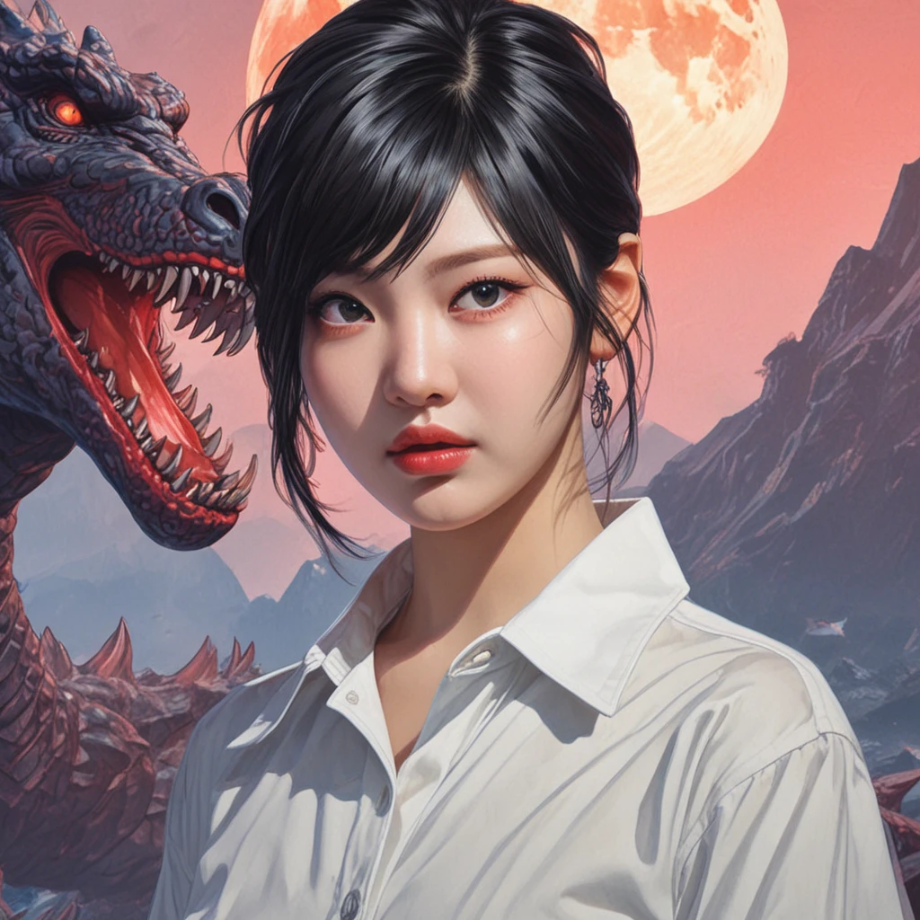 portrait of Ningning girl fighting godzilla, wlop, ilya kuvshinov, artgerm, krenz cushart, greg rutkowski, hiroaki samura, range murata, james jean, katsuhiro otomo, erik jones, serov, surikov, vasnetsov, repin, kramskoi 4k
<lora:Ningning-v1:1>
<lora:sdxl_lightning_8step_lora:1>