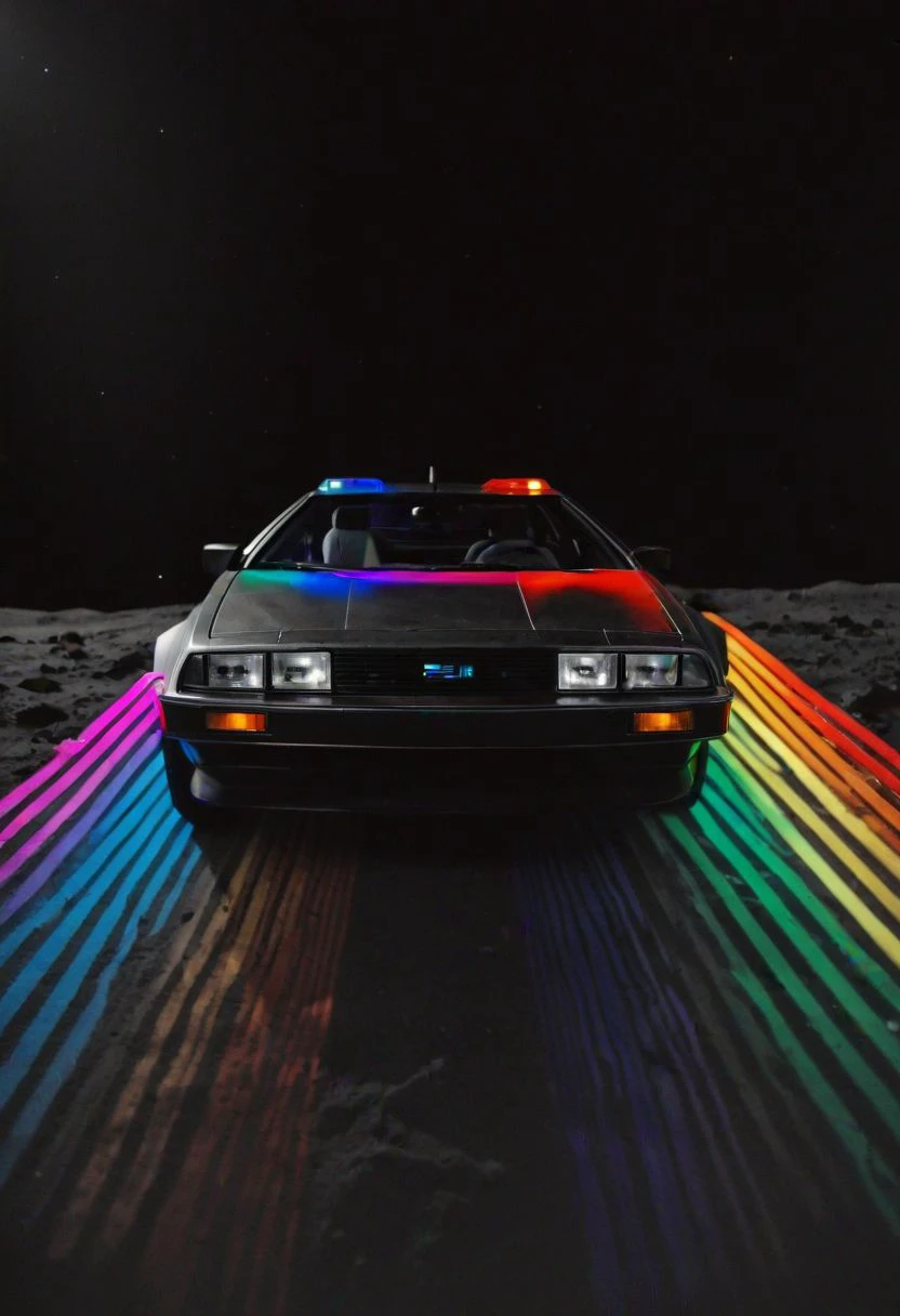 black rgb spectral 80s neon, Bw-grignani, An simple colorful delorean in outer space, dark with vibrant planets, made of very bold lines, emphasis lines, vertical and horizontal lines, perfect lines, infinity lines,
deep Blacks, very detailed, atmospheric haze, Film grain, cinematic film still, shallow depth of field, highly detailed, high budget, cinemascope, moody, epic, OverallDetail, 2000s vintage RAW photo, photorealistic, candid camera, color graded cinematic, eye catchlights, atmospheric lighting, imperfections, natural, shallow dof