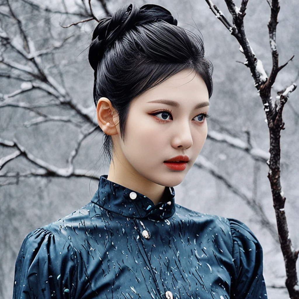 Ningning girl,
long (waist-length:1.2) slicked-back [blue-black:.3] hair, abstract art by Sven Jonson and Eugen Bracht, colorful art, Oppressive Pearlescent and Black Bark, covered in Frost, at Midday, Wide view, Ultrarealistic, 80s Art, Autochrome
<lora:Ningning-v1:1>
<lora:sdxl_lightning_8step_lora:1>