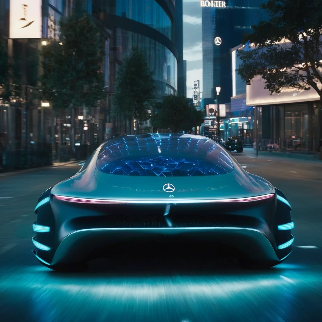 cinematic film still of  <lora:Mercedes AVTR:0.8>
 <lora:Unreal Engine style:0.5>
Mercedes AVTR a futuristic car front view driving down a city street at night,Inspired by the future,Mercedes-Benz,VISION AVTR,outdoors,sky,tree,no humans,night,ground vehicle,building,scenery,motor vehicle,reflection,city,car,road,vehicle focus,street,sports car , detailed background, futuristic car, shallow depth of field, vignette, highly detailed, high budget, bokeh, cinemascope, moody, epic, gorgeous, film grain, grainy