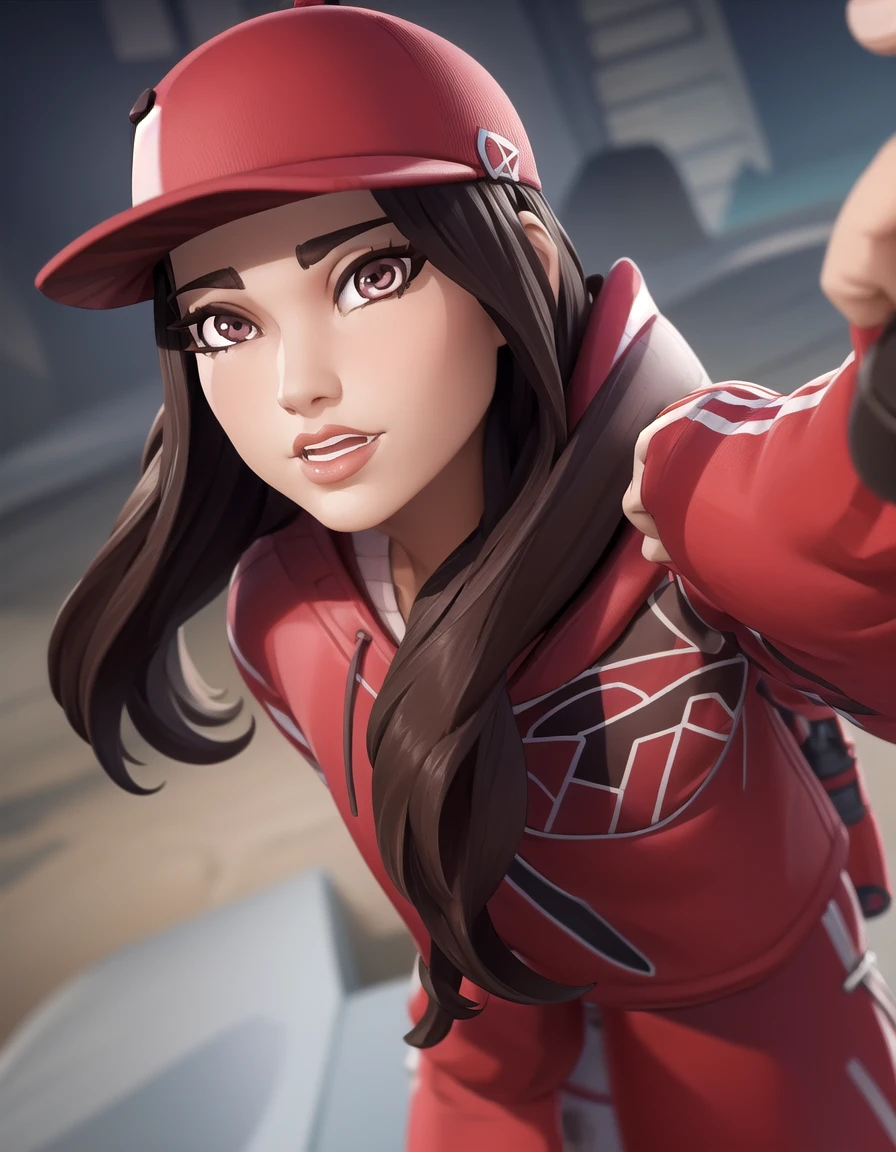 fortniteruby, <lora:fortnite ruby-lora-nochekaiser:1>,
ruby, long hair, black hair, (brown eyes:1.5), lips,
BREAK gloves, hat, shoes, black gloves, midriff, pants, hood, fingerless gloves, hoodie, baseball cap, red headwear, red hoodie,
BREAK outdoors, cityscape,
BREAK (cowboy shot:1.5),
BREAK <lyco:GoodHands-beta2:1>, (masterpiece:1.2), best quality, high resolution, unity 8k wallpaper, (illustration:0.8), (beautiful detailed eyes:1.6), extremely detailed face, perfect lighting, extremely detailed CG, (perfect hands, perfect anatomy),